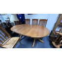 Oval Timber Dining Table & Chairs