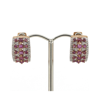 14ct Rose Gold Sapphire & Diamond Earrings