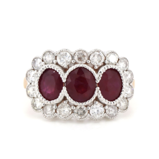 14ct Rose Gold Ruby & Diamond Ring