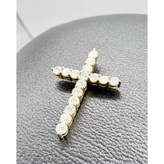 14ct Yellow Gold Diamond Cross Pendant
