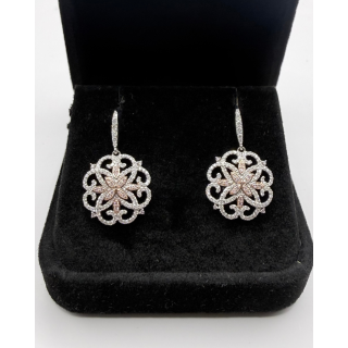 14ct White & Rose Gold Diamond Earrings
