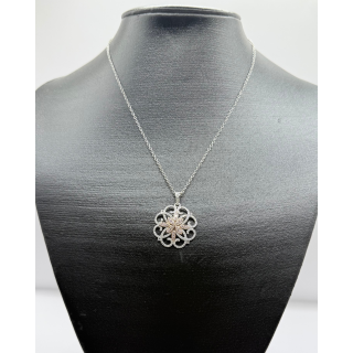 14ct Gold Diamond & Pink Diamond Pendant