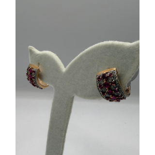 14ct Rose Gold Sapphire & Diamond Earrings