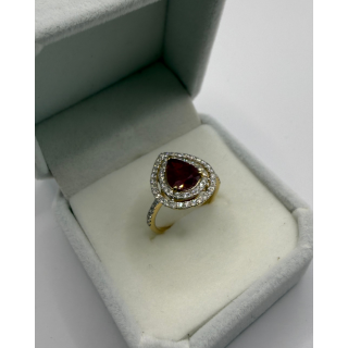 14ct Yellow Gold Ruby & Diamond Ring