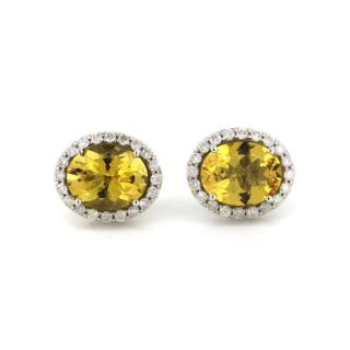 14ct White Gold Sapphire & Diamond Earrings