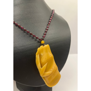 Jade & Garnet Beaded Necklace