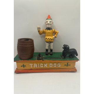 Vintage Dog & Clown Mechanical Money Box