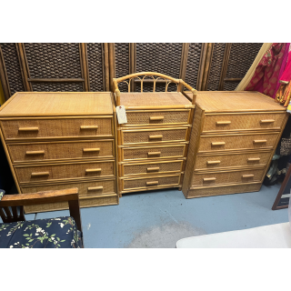 3 Piece Vintage Rattan